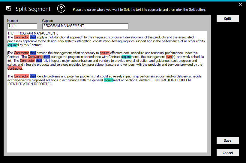 Screen image of the Analysis Results panel